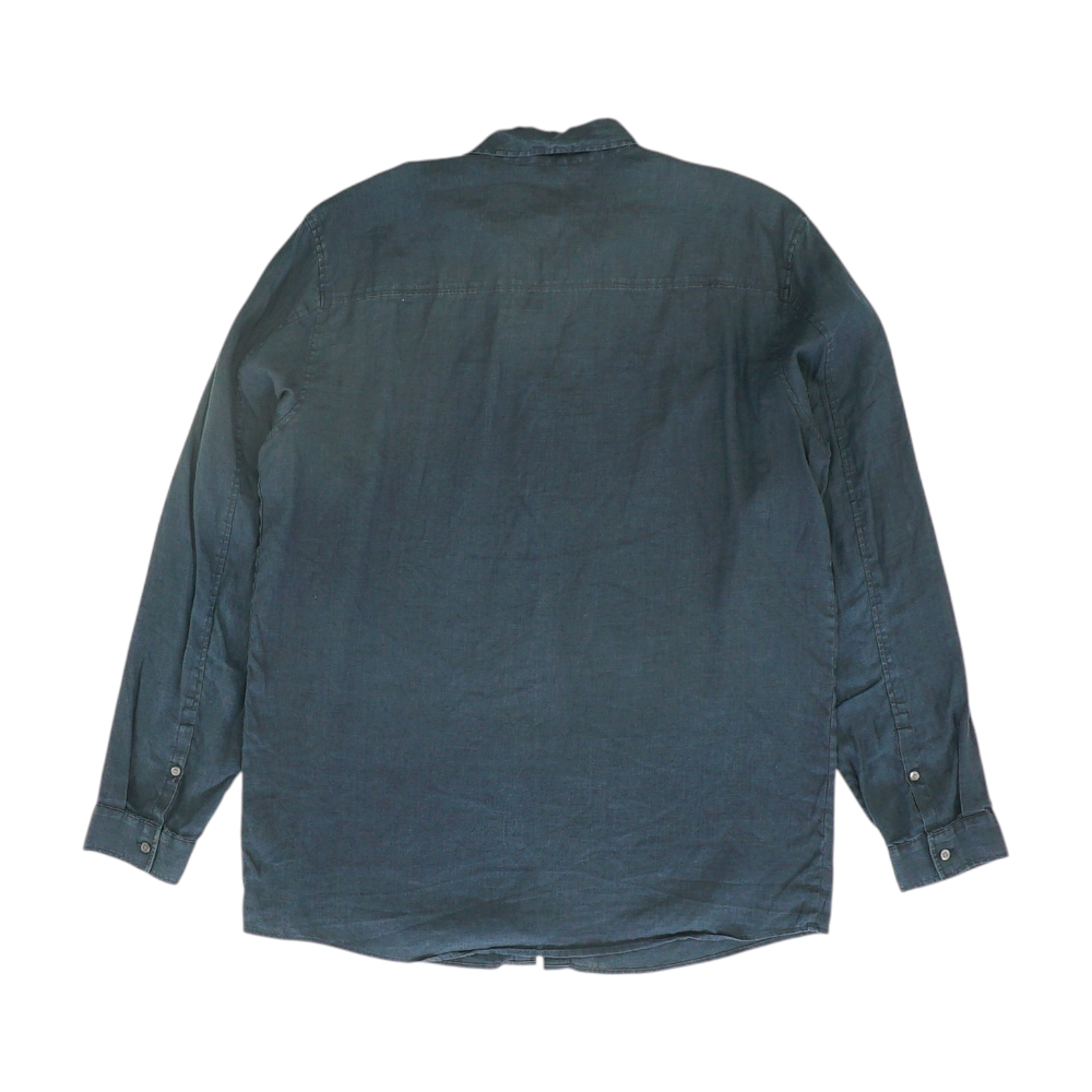 Navy Solid Long Sleeve Button Down
