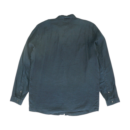 Navy Solid Long Sleeve Button Down