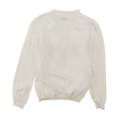 White Solid Sweatshirt Pullover