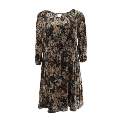 Brown Floral Midi Dress
