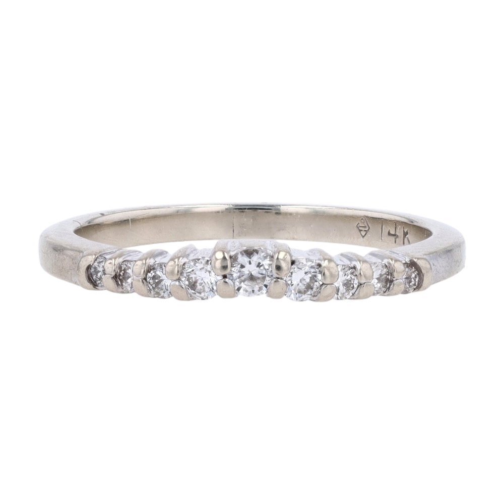 1/8 ctw 14K White Gold Diamond Band Ring