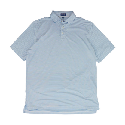 Blue Striped Short Sleeve Polo