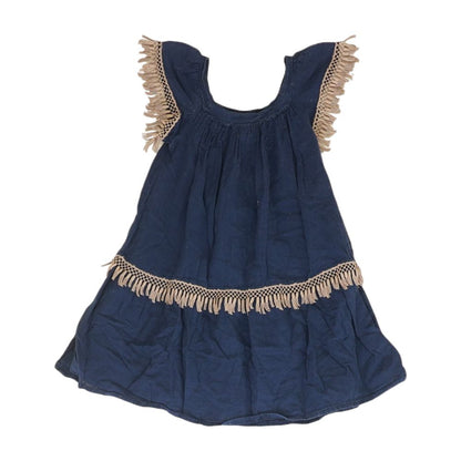 Blue Solid Short Sleeve Blouse