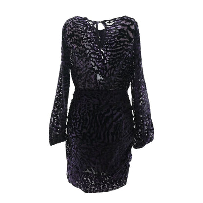 Purple Animal Print Midi Dress