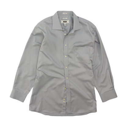 Gray Herringbone Long Sleeve Button Down