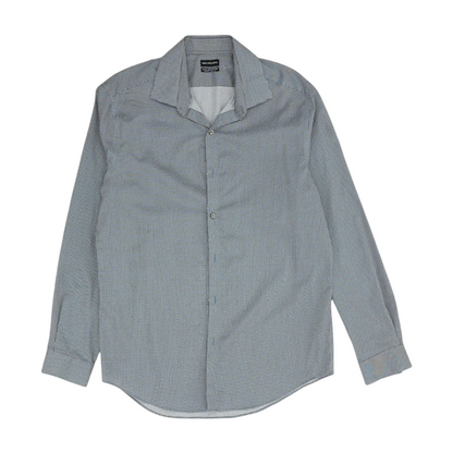 Blue Polka Dot Long Sleeve Button Down
