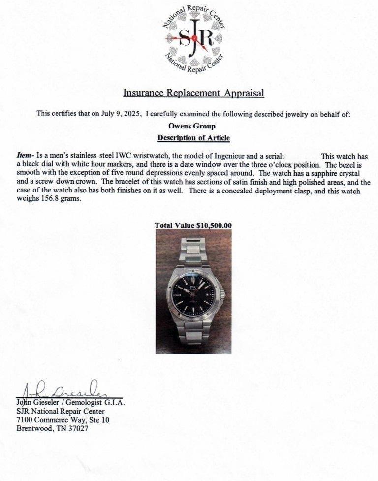 IWC Men's Ingenieur Automatic Stainless Steel Watch – Image 6