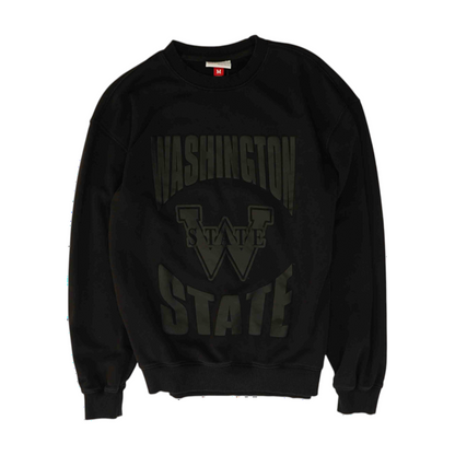 Black Washington State Cougars Solid Sweatshirt Pullover