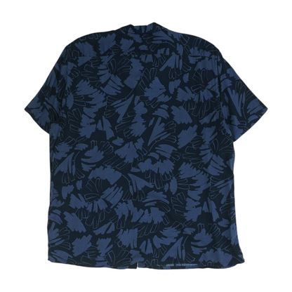 Navy Abstract Short Sleeve Button Down