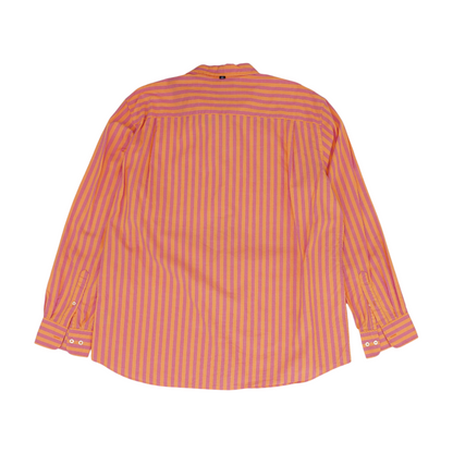 Orange Striped Long Sleeve Button Down