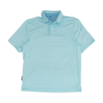 Blue Solid Short Sleeve Polo