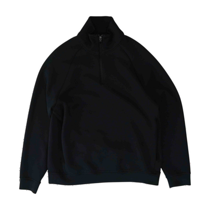 Black Solid 1/4 Zip Pullover