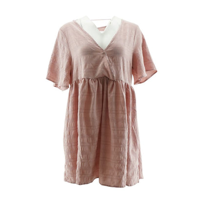 Pink Solid Mini Dress