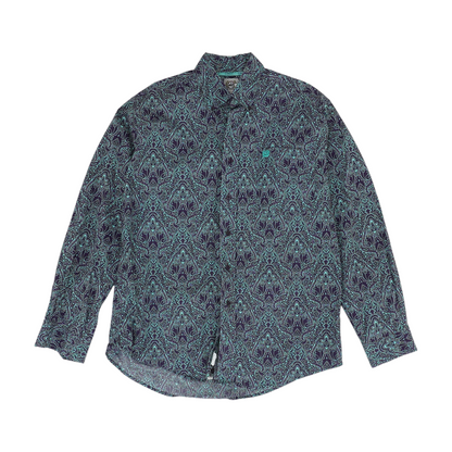 Purple Paisley Long Sleeve Button Down