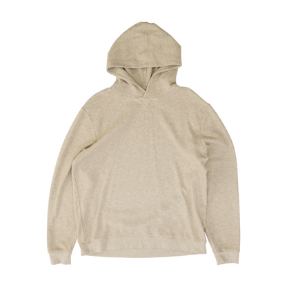 Beige Solid Hoodie Pullover
