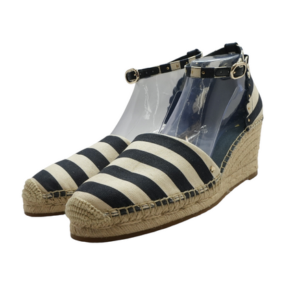 Navy Wedged Sandals