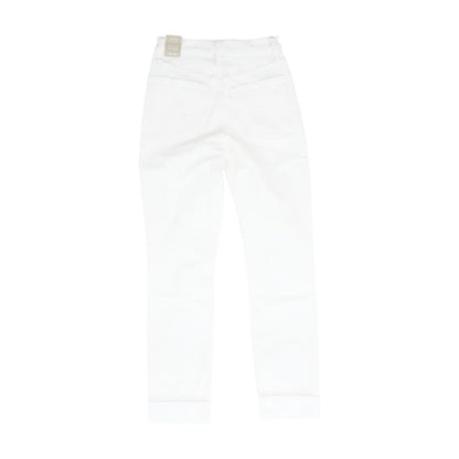 White High Rise Slim Leg Jeans