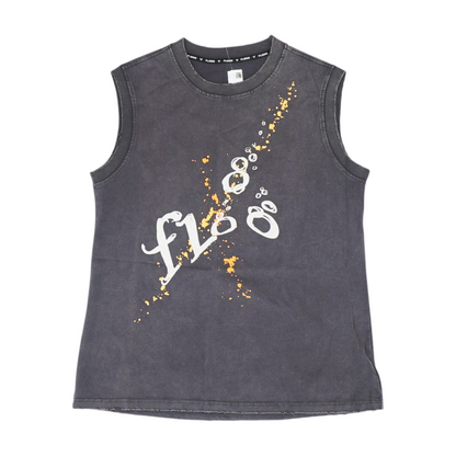 Gray Graphic Casual Tank