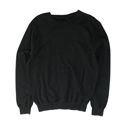 Gray Solid Pullover Sweater