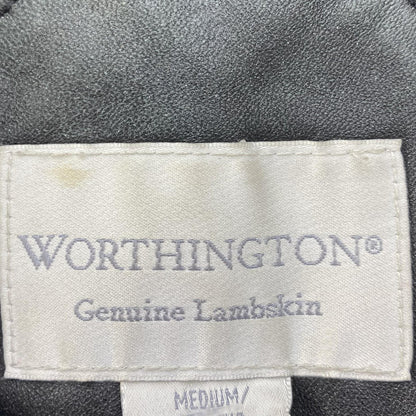 Vintage Black Solid Leather Jacket