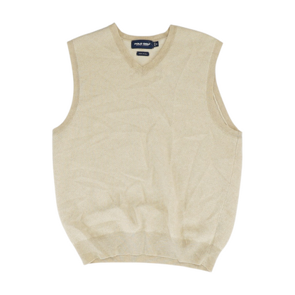 Tan Solid Vest Sweater
