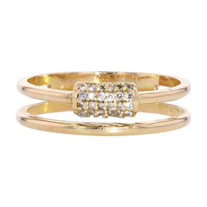18K Yellow Gold Diamond Fashion Ring