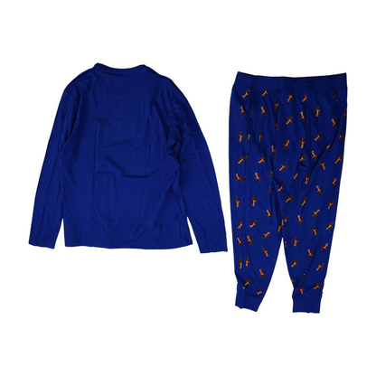 Blue Solid Pajama Set