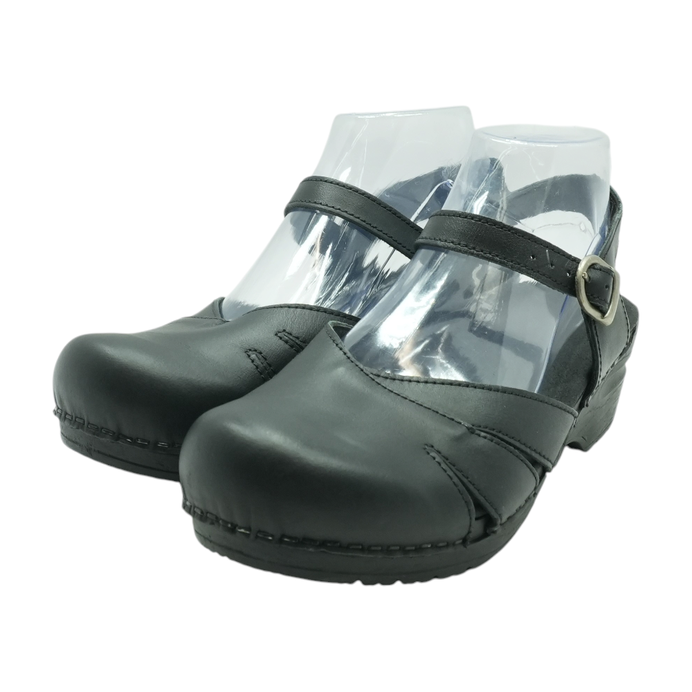 Sanita Black Wedged Sandals – Image 2
