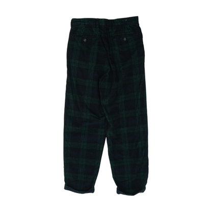 Green Plaid Regular Pants