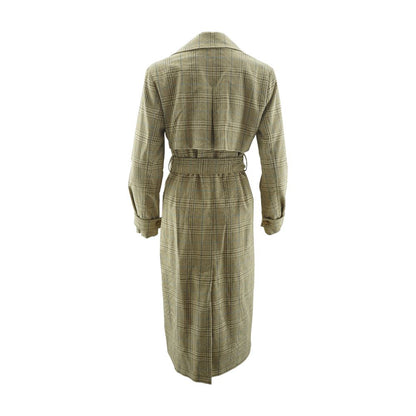 Beige Plaid Peacoat