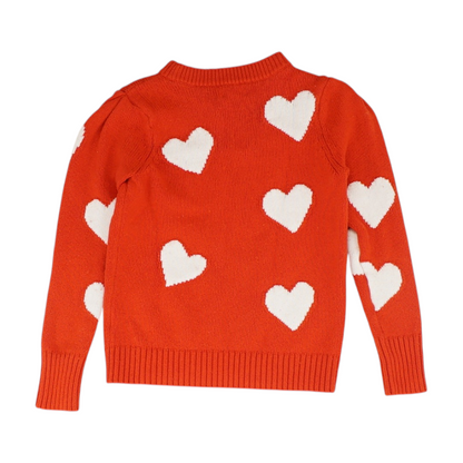 Red Hearts Pullover Sweater