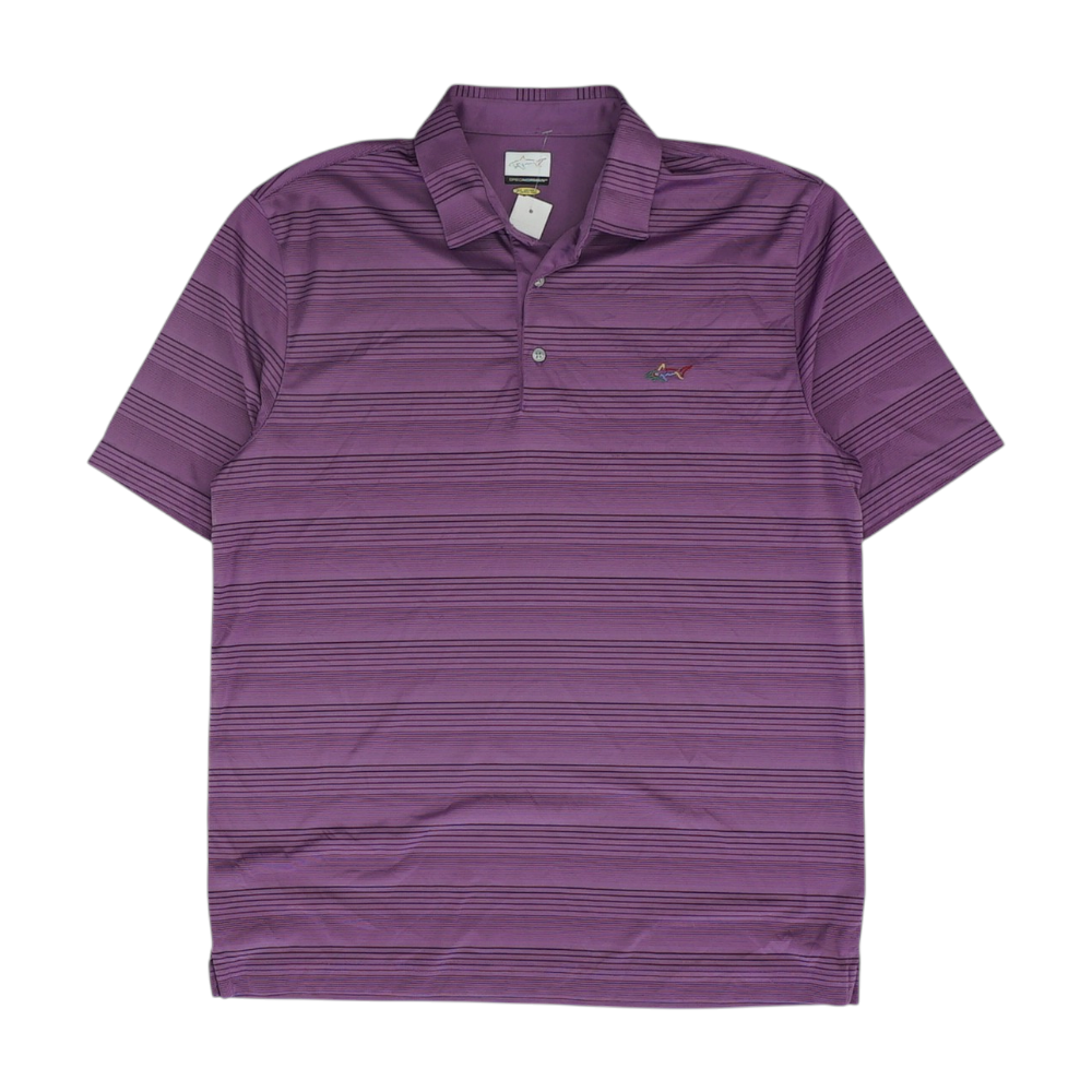 Purple Striped Short Sleeve Polo