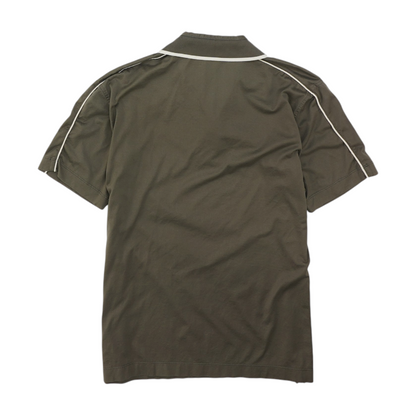 Gray Solid Short Sleeve Polo