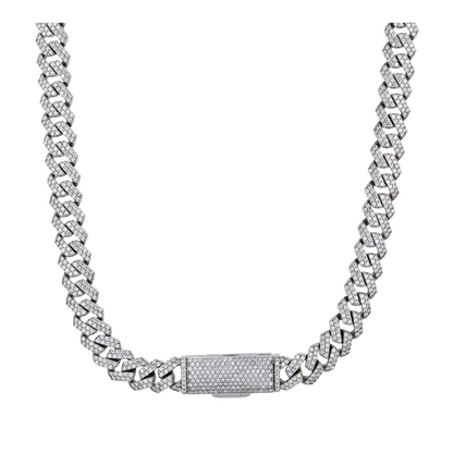 Sterling Silver White Stone Chain Necklace