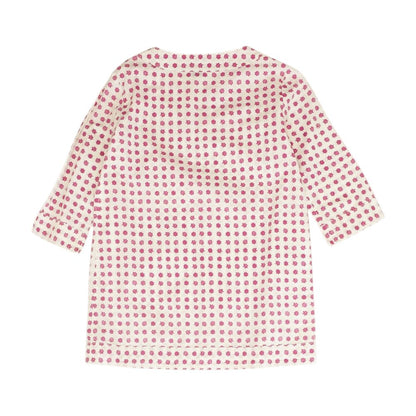 White Graphic 3/4 Sleeve Blouse