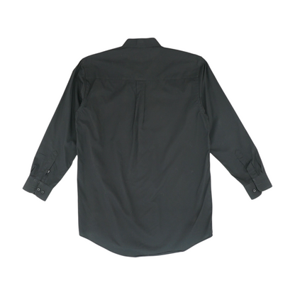 Black Solid Long Sleeve Button Down