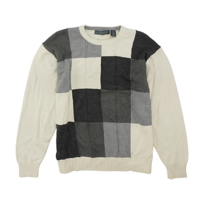 Vintage Gray Check Pullover Sweater