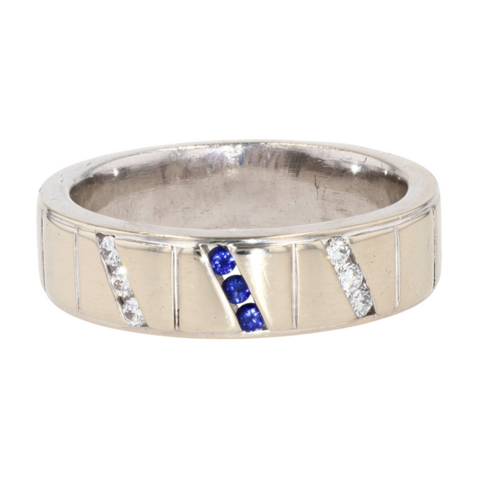 14K White Gold Diamond Band