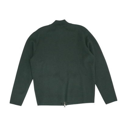 Green Solid Cardigan Sweater
