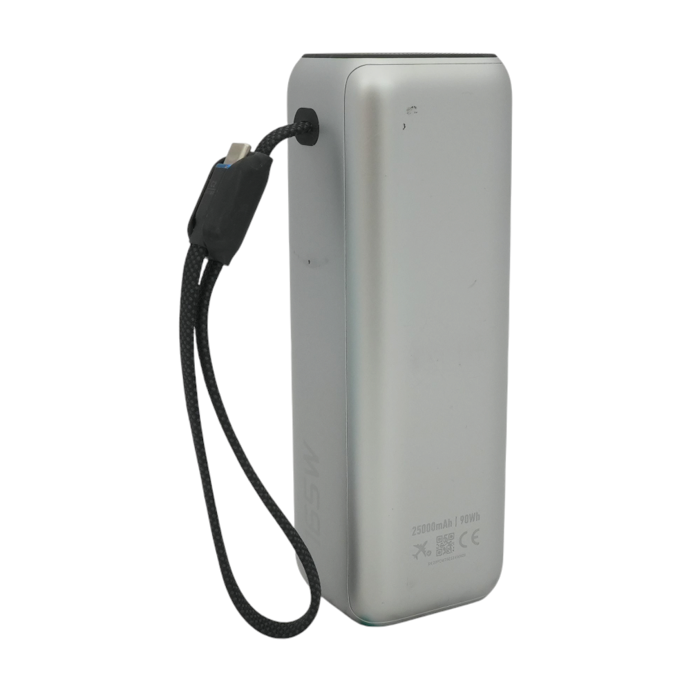 25K 165W Power Bank With Built-in and Retractable Cables