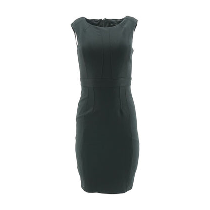 Black Solid Midi Dress