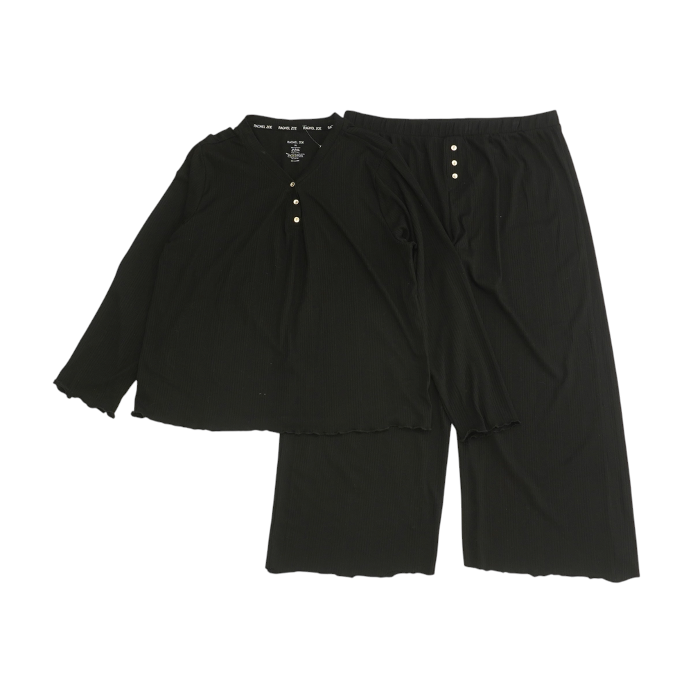 Black Solid Pajama Set