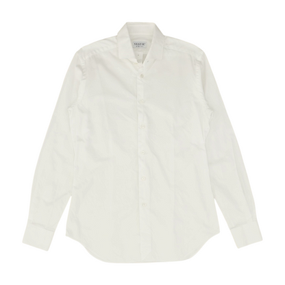 White Solid Long Sleeve Button Down