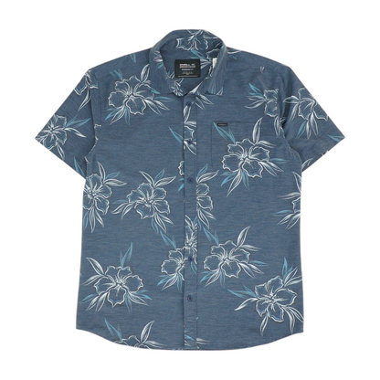 Navy Floral Short Sleeve Button Down
