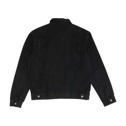 Black Solid Denim Jacket