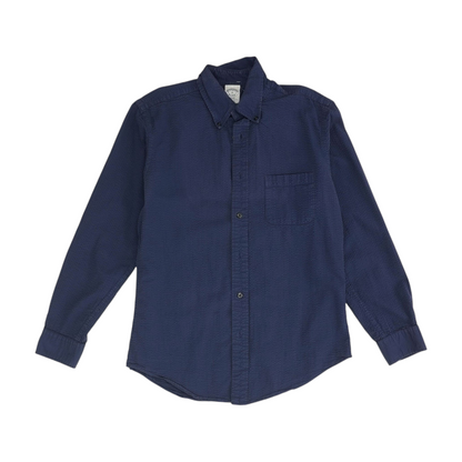 Navy Solid Long Sleeve Button Down