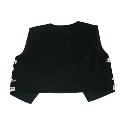 Black Floral Vest