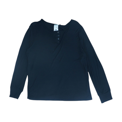 Black Solid Pajama Top