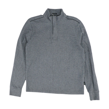 Gray Solid 1/4 Zip Pullover