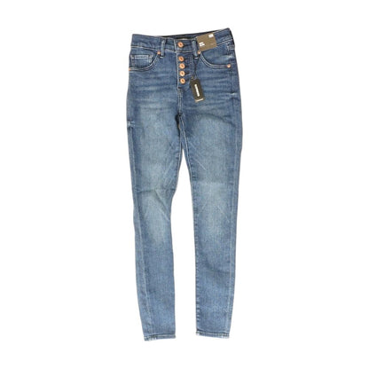 Blue Mid Rise Skinny Leg Jeans